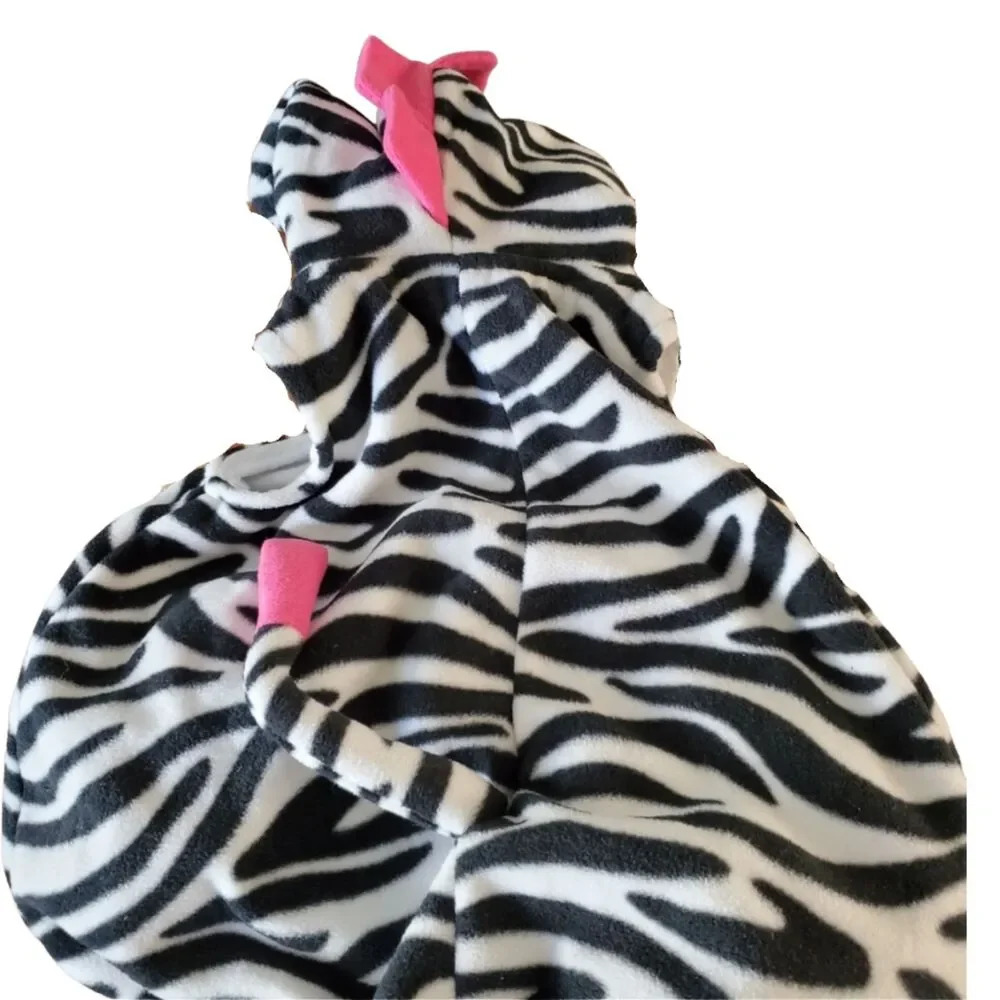 Infant Baby Zebra Costume Plush Hooded Halloween 3-6m